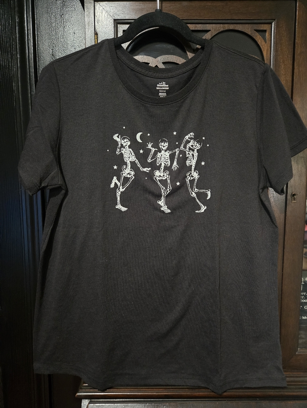 Black Graphic Skeleton Dance T-Shirt - Unbranded